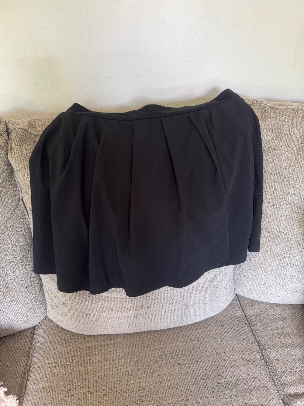 J. Crew Black Pleated Skater Skirt